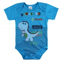 Body Bebê Regata Dinossauro - Azul